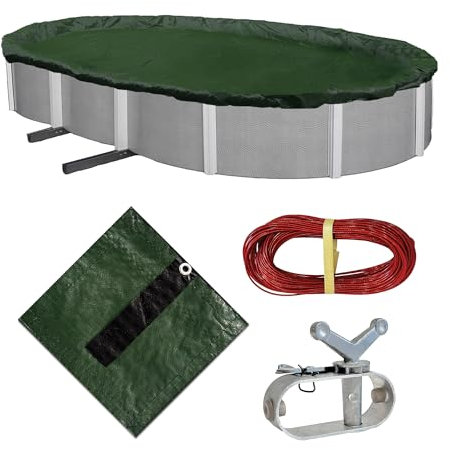 Blue Wave Silver 12-Year 16-ft x 32-ft Oval Above Ground Pool Winter Cover