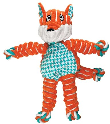 KONG Floppy Knots - Knotted Rope Dog Toy Entices Play - Tug Toy Satisfies Natural Instincts - Dog Supplies with Floppy Design & Minimal Stuffing - Fox, for Medium/Large Dogs