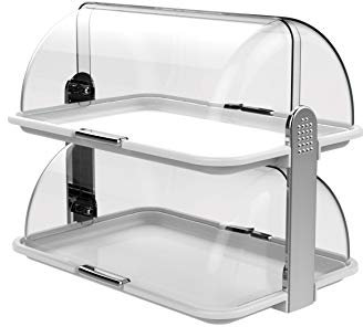 Biesse Classica Mehrzweck-Brotkasten Doppelt, Polypropylen, Silberfarben/Weiß, 44,2 x 31 x 40,5 cm