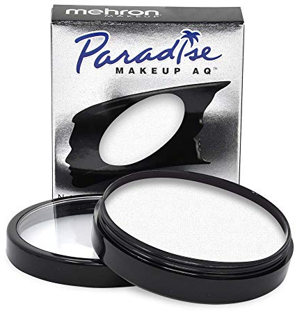 Mehron Makeup Paradise Makeup AQ Pro Size | Stage & Screen Performance, Face & Body Painting, Beauty, Cosplay, and Halloween | Water Activated Face Paint, Body Paint 1.4 oz (40 g) – White