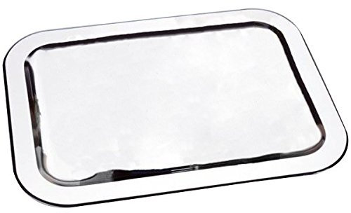 CHG Schlemmerplatte 42x31 cm mit Schutzfolie beschichtet, Edelstahl, Silber, 42 x 31 x 2 cm