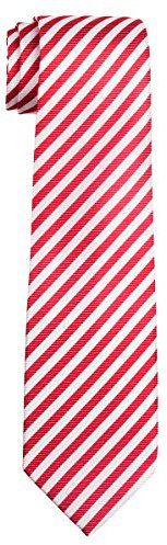 Retreez Corbata de microfibra a rayas para niño 8-10 años - Rojo y blanco