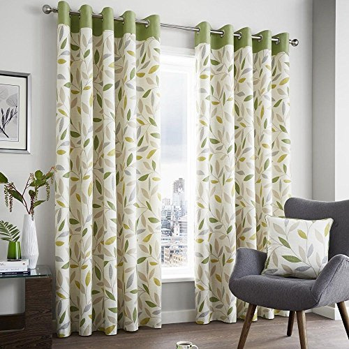Fusion Beechwood Curtains, 229 x 229cm, Green, 90 Width x 90 Drop