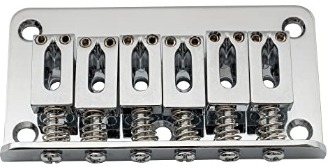 Musiclily Basic 52,5mm Gitarren Feste Hardtail Steg Bridge Chrom | Non Tremolo Brücke,für Fender Strat Tele Style E-Gitarre