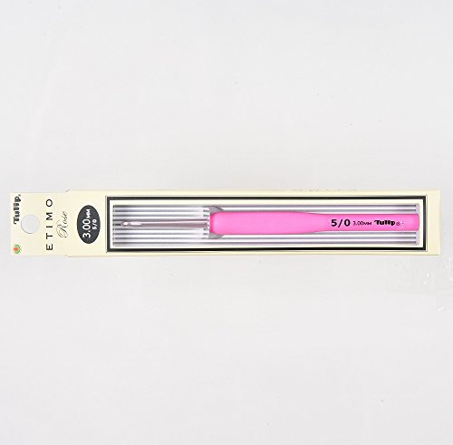 Tulip ETIMO ROSE Cushion Grip Aluminium Silver Crochet hook (3.0mm)