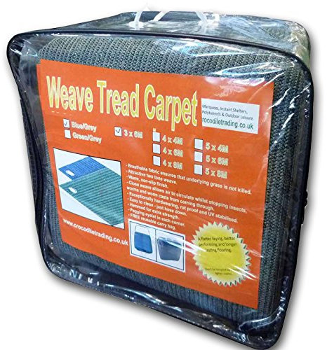 Crocodile Trading 6m x 3m Green Outdoor Flooring - Heavy Duty, Breathable, UV Stabilised, Non-Slip, Suits Marquees, Gazebos, Camping, Festivals, Leisure