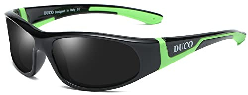 DUCO Sonnenbrille für Kinder Polarisierte Sonnenbrille Jungen & Mädchen mit Flexible Gummi UV400 Schutz Für Alter 3-10