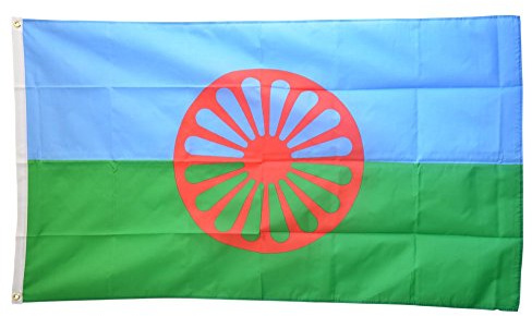 Flaggenfritze Fahne/Flagge Sinti und Roma + gratis Sticker