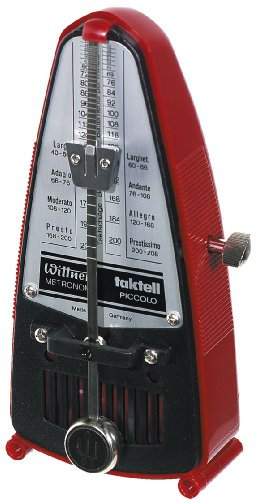 Wittner Metronom Taktell Piccolo Serie 830 - Kunststoffgehäuse - Ohne Glocke - Rubinrot - Mechanisch zum Aufziehen - Keine Batterien erforderlich - Made in Germany