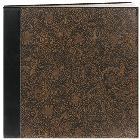 Pioneer 12 Inch by 12 Inch Postbound Embossed Sewn Leatherette Cover Memory Book