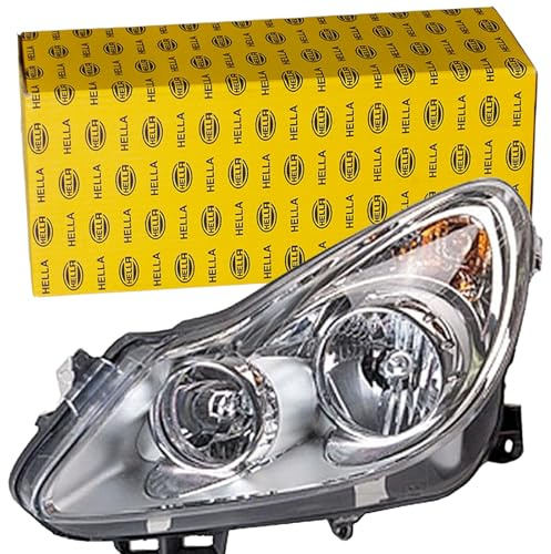 HELLA 1EG 354 534-021 Halogen-Hauptscheinwerfer für Rechtsverkehr - vorne rechts | Kompatibel mit: OPEL CORSA D, CORSA D Kasten/Schrägheck
