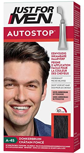 Just For Men Autostop Haarfarbe für Augenbrauen und Bart, entfernt Grau, Easy Comb-In, Dunkelbraun A-45