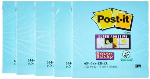 Postit 76 x 76 mm superklibbiga anteckningar – fuchsia (paket med 6)-P Mediterranean Blue