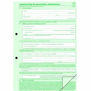 RNK Vordruck Arbeitsvertrag A4 gewerblich VE=10 Stück