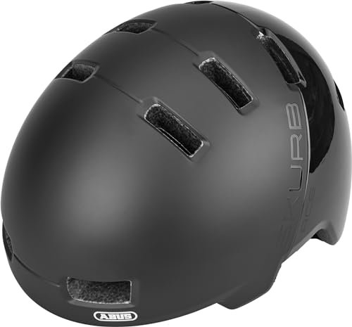 ABUS Stadthelm Skurb ACE - Stylischer Fahrradhelm im Alltag, beim Skaten, BMX-Fahren oder Longboarden - Schwarz, Größe M