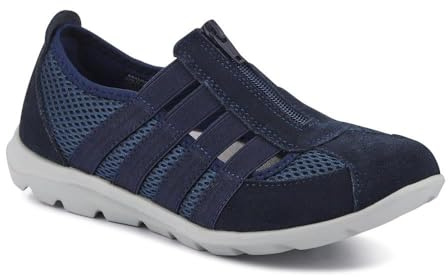 Leather Slip-On Shoes - Navy Size 4