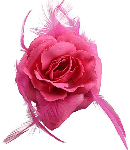 Soft Fuchsia Rose Hair Clip Large Rose Fascinator Flower Hair Clip Hair Accessories Clips Elastic Fuchsia Wedding Hair Flower, 1pc