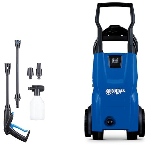 Nilfisk C 110.7-5 High Pressure Washer - Mini Power Washer for Patios and Car Cleaner (1400 W)