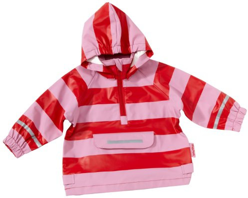 Playshoes Jungen Regen-Poncho Streifen 408637, 788 - Rot/Rosa, 104