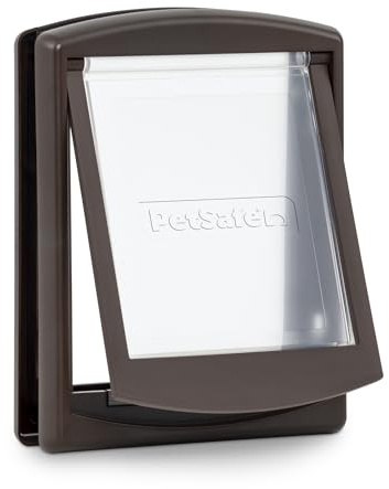 PetSafe Staywell - Porta per Animali Domestici a 2 Vie, Installazione Rapida, Facile da Montare, Chiusura a 2 Vie, per Tutti Gli Animali Domestici, Taglia M, Marrone