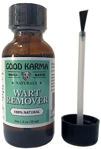 GOOD KARMA NATURALS All Natural Wart Remover for Dogs (1 oz) with Brush Cap 100% Natural Painless Dog Warts Removal Treatment 30ml