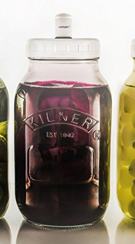 Kilner 1 Litre Food Fermentation Jar with Sterilock® Airlock Releasing CO2 Whilst preventing Bacteria from Getting in.