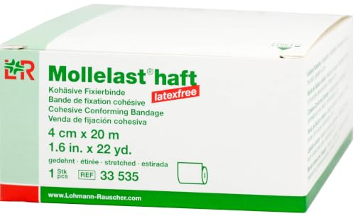Mollelast Haft Binden Latexfrei 4 cmx20 m Wei�, 1 St