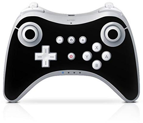 DeinDesign Skin kompatibel mit Nintendo Wii U Pro Controller Folie Sticker einfarbig schwarz Farbe