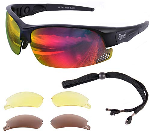 Rapid Eyewear Kant svart UV 400-skydd sportsolglasögon med polariserade linser HB239