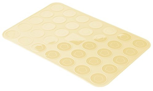 Zenker Macarons-Backmatte Patisserie, Perfekt für kleine Kekse und Coockies, Silikon-Backform (Farbe: Creme), Menge: 1 Stück, Braun