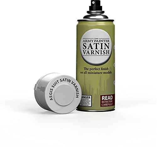 The Army Painter Satin Varnish, Spray Paint Varnish for Miniature Protection, Tabletop Roleplaying, Boardgames, and Wargames Miniature Modelling, 400ml
