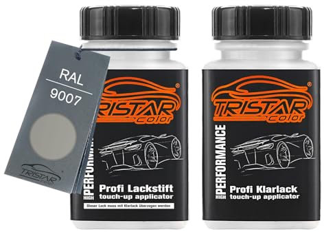 TRISTARcolor RAL 9007 Graualuminium Metallic Lackstift inkl. Klarlack matt je 50 ml
