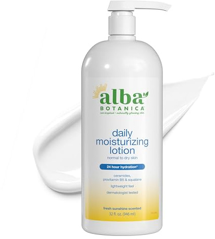 Alba Botanica Hydrating Moisturizing Lotion for Dry Skin with Vitamin E and Shea Butter, 32 Oz (Packaging May Vary)