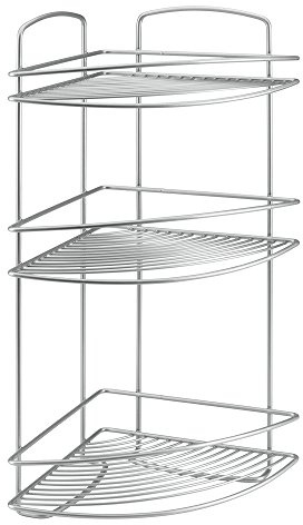 METALTEX Rinconera baño 3 Pisos, Metal, Gris Metalizado (460203)