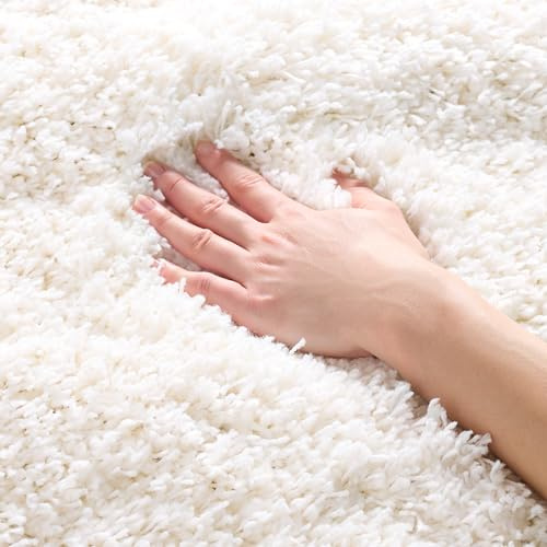 Safavieh Alfombra Shag Sala de Estar, Comedor, Dormitorio - California Shag Collection, Pelo Largo, Blanco, 160 X 229 cm