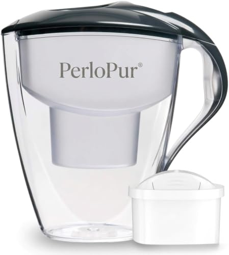 PearlCo Astra - Carafe avec filtre à eau - anthracite - 1 cartouche unimax incluse (compatible avec Brita Maxtra)