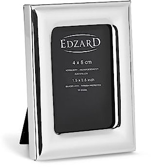 Edzard Photo Frame Adria, 2x3 inch (4x6 cm), Silver Plated Picture Frame, Tarnish Protected