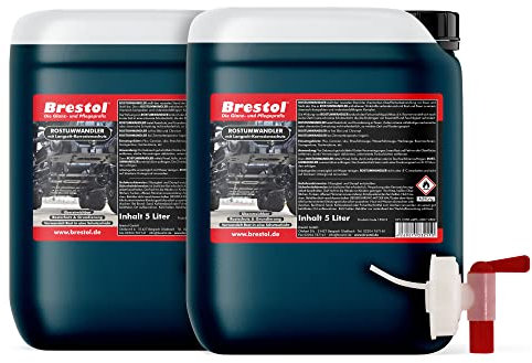 Brestol® Convertidor de óxido de 10 litros, Incluye Grifo de 51 mm, convertidor de óxido e imprimación en un Solo Paso, protección contra el óxido