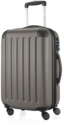 Hauptstadtkoffer Spree - Handgepäck Trolley + digitaler Koffer-Tag mit QR-Code, Koffer mit Erweiterung, Bordkoffer mit 4 Rollen, TSA, 55 cm, 42 L, Weiß