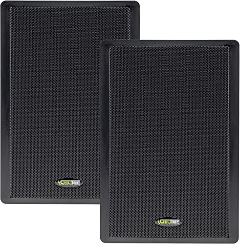 ChiliTec Altoparlanti da parete a pannello piatto a 2 vie, 40 Watt, 2 pezzi, 37 mm, per montaggio a parete, colore nero