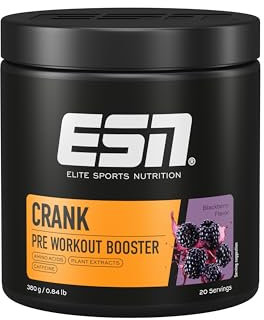 ESN Crank, Blackberry, 380g, Pre Workout Booster mit Koffein, vegan - made in Germany