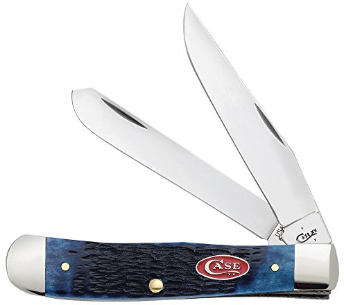 Case WR XX Pocket Knife Navy Blue Jigged Bone Trapper Item #7051 - (6254 SS) - Length Closed: 4 1/8 Inches