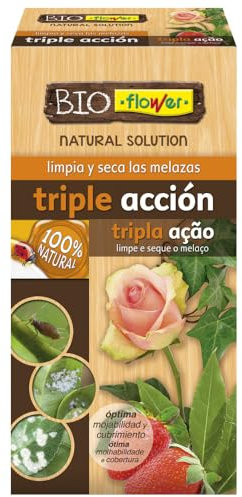 Flower - Triple Acción Ecológico Concentrado | Insecticida y Fungicida Natural | Apto para Agricultura Ecológica | Limpia y Seca Melazas | Fitosanitario, 9.6x5.7x19 cm