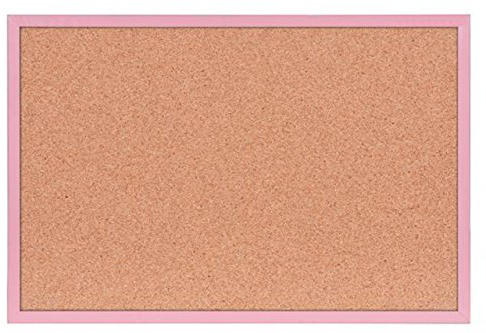 Pinnwand ca. 40 x 60 cm mit farbigem Holzrahmen (rosa)