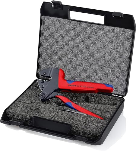 KNIPEX Crimpadora para sistema de mordazas intercambiables para mordazas intercambiables con mangos multicomponente 200 mm, 97 43 200