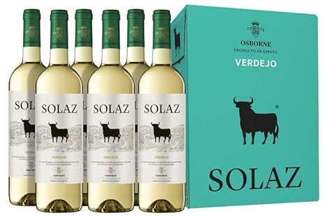 Solaz Vino Blanco 100% Verdejo | IGP Castilla | Pack 6x750 ml