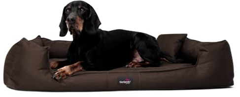 tierlando® Orthopädisches Hundebett Goofy für große Hunde XL bis XXXL mit waschbarerem Polyester-Bezug, ideal bei Gelenkproblemen Größe: 110x90cm | Farbe: 01 Braun