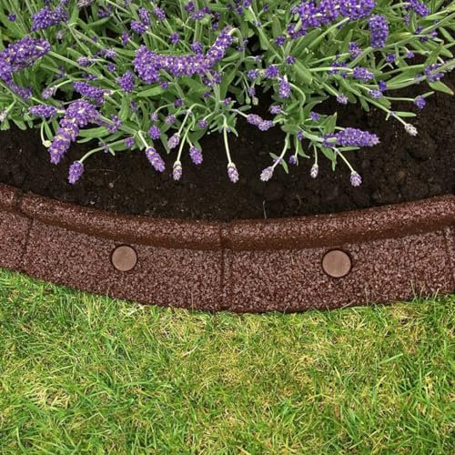 1m FlexiBorder Garden Edging in Brown - H8cm by EcoShape