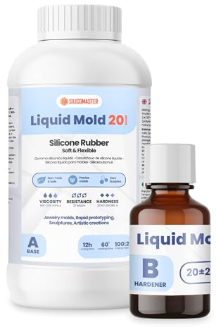 Resin Pro Liquid Mold : caoutchouc de silicone liquide (525 g) pour créer des moules pour époxy, polyuréthane, cire, savon, plâtre, ciment - Dureté 20 Shore A