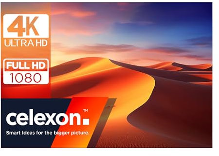 celexon Expert PureWhite Rahmen-Leinwand 100 | 200x150 cm 4:3 | schmaler, mattweiße 4K, Full-HD Frame für Heimkino-Projektionen mit Ihrem Beamer oder für das Büro | zur dezenten Wandmontage